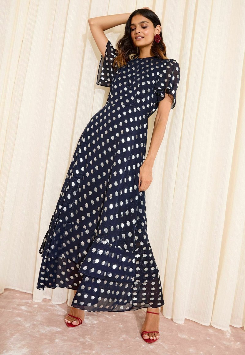 Friends Like These PETITE FIT FOIL SPOT SHORT SLEEVE Vestido