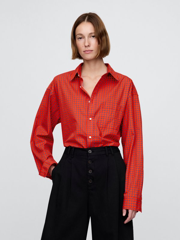 GAP X DOEN SHIRT UNISEX - Button-down blouse - vermillion2