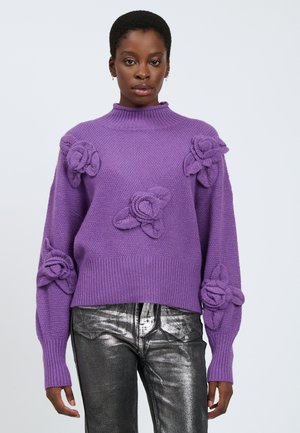 FLORAL APPLICATION  - Pullover - purple