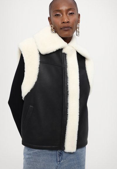 STUDIO ID ZIP UP - Waistcoat - black/off white