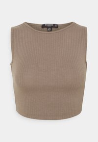 Missguided Petite Jednoduché tričko - brown