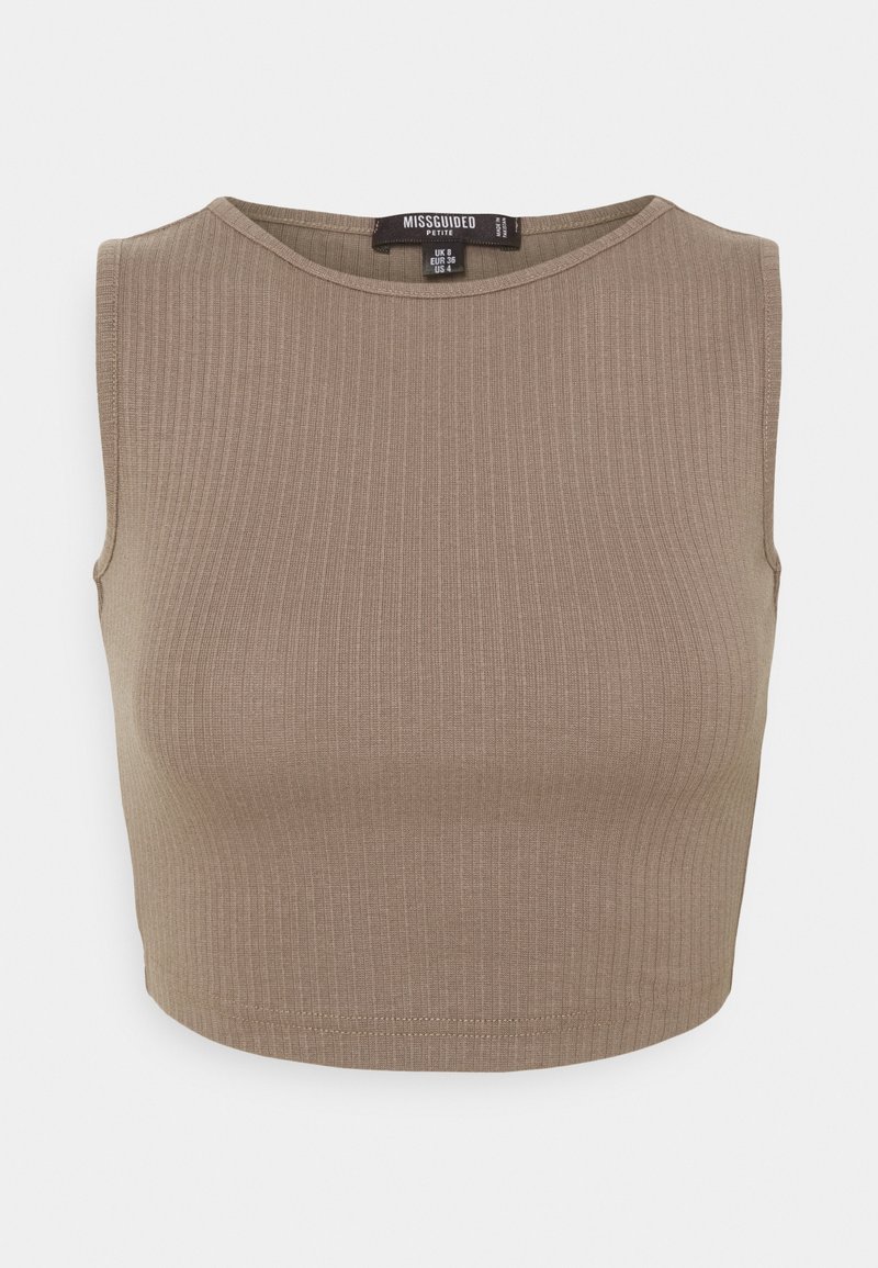 Missguided Petite Jednoduché tričko - brown