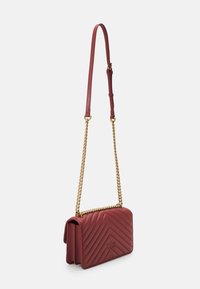 Pinko LOVE ONE MINI CHEVRON - Borsa a tracolla - ocra rosso/antique gold-coloured