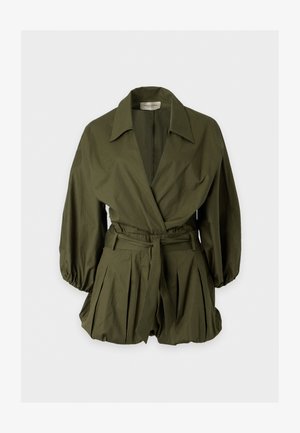 ADRIANA DEGREAS, SOLID DEEP V NECK PLAYSUIT - Strandaccessoire - green