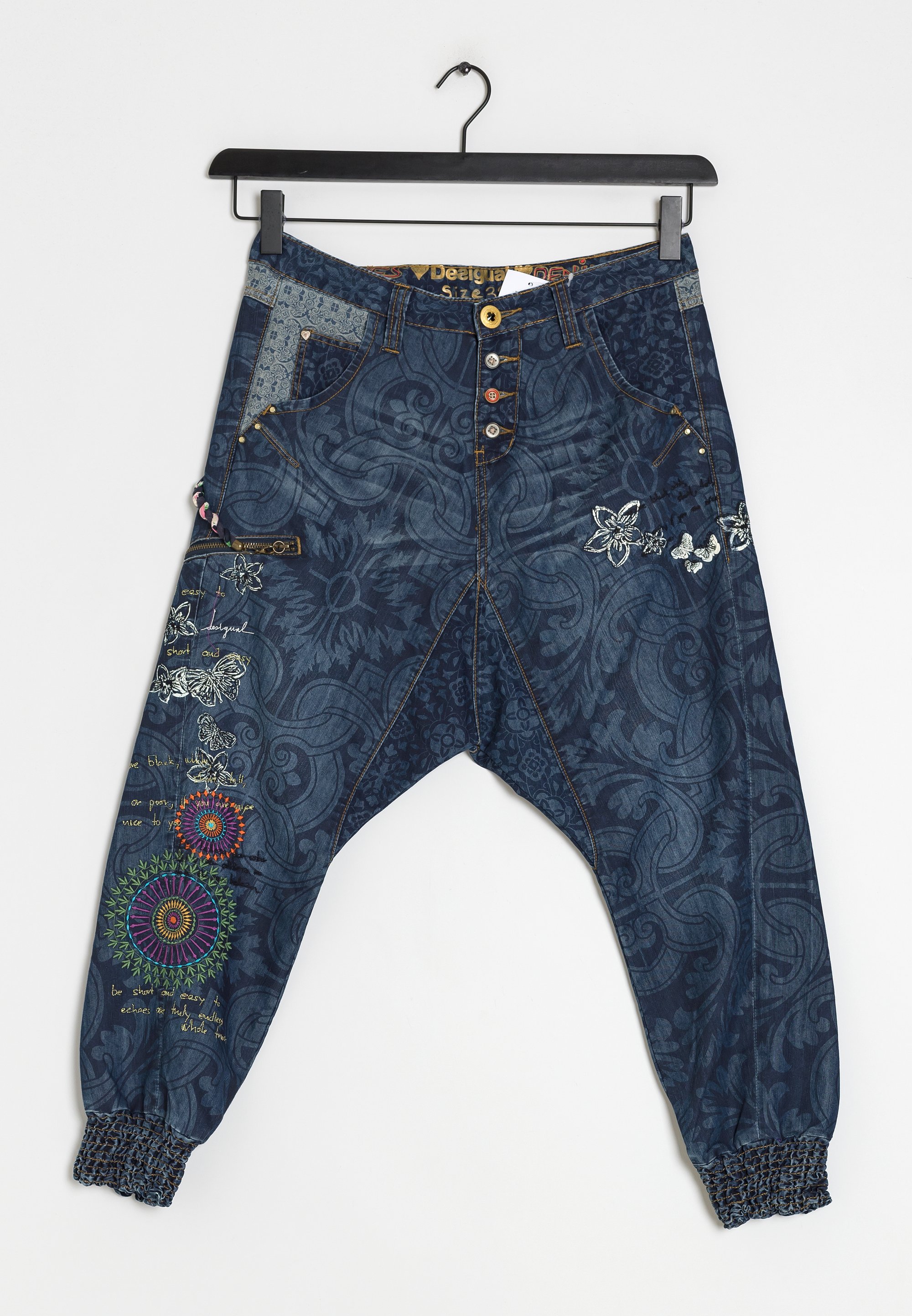 Jean Femme Desigual Taille 30 Bleu - Neuf Avec Étiquettes, Coupe Classique En Coton
