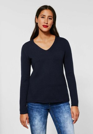 MIT V AUSSCHNITT - Jumper - blau