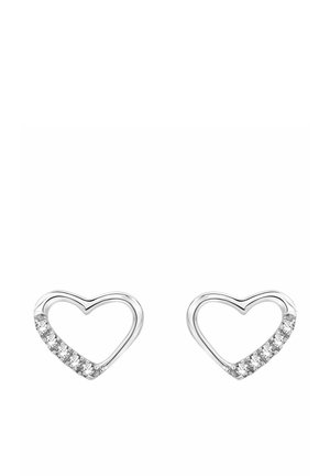 HEARTSHAPED DIAMOND - Ohrringe - white gold coloured