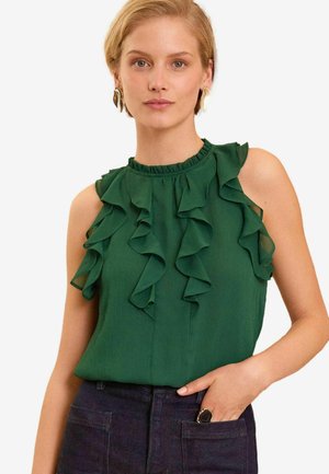 Love & Roses SLEEVELESS RUFFLE DETAIL REGULAR FIT - Camicetta - green