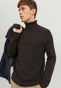 Jack & Jones JJEHILL ROLL NECK - Maglione - seal brown