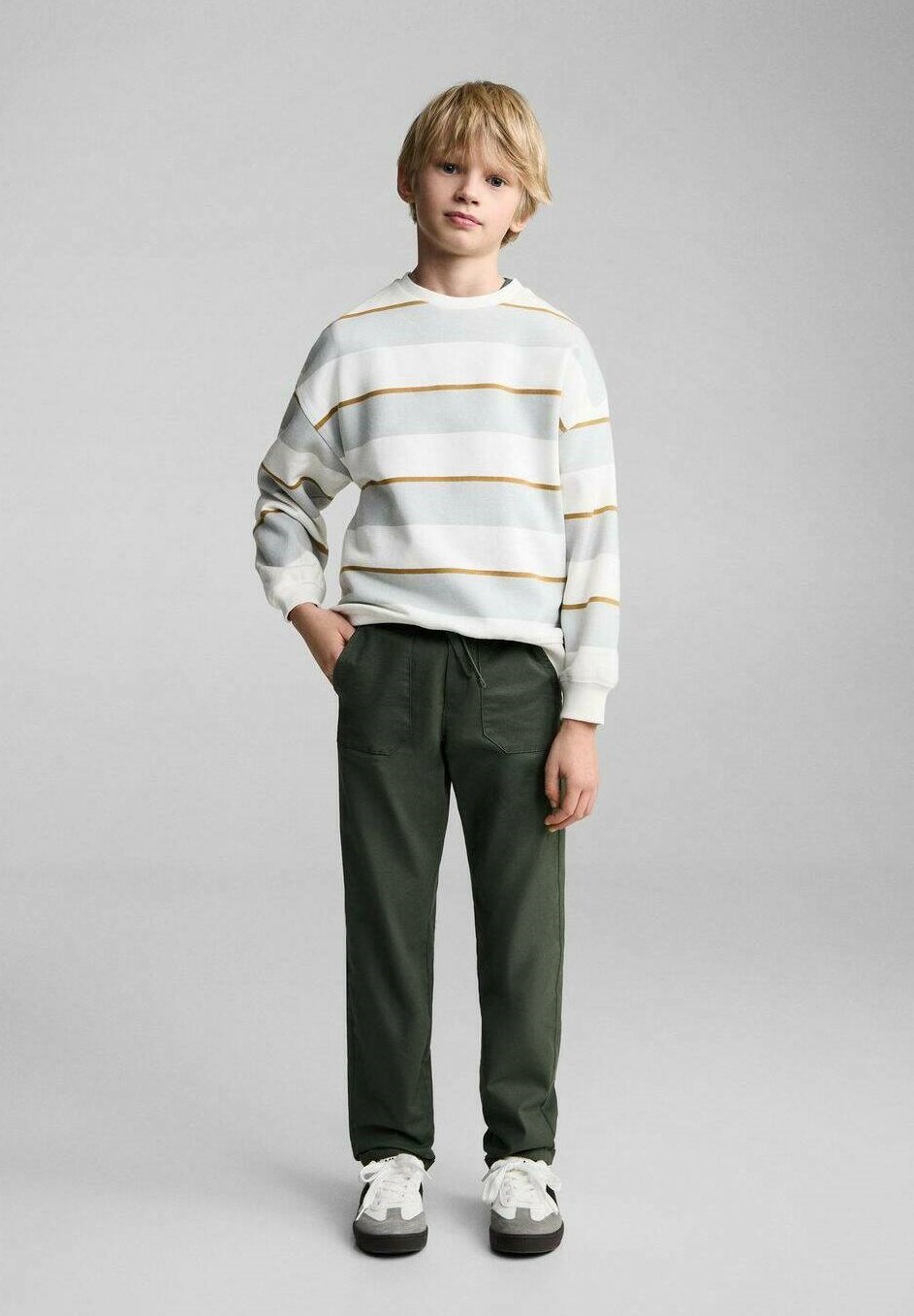 Mango Kids GON Tracksuit bottoms dark green