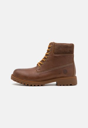 RIVER GREEN - Lace-up ankle boots - cognac
