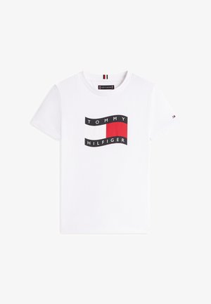 Tommy Hilfiger, WAVY FLAG JERSEY CREW NECK T-SHIRT - T-shirts print - white