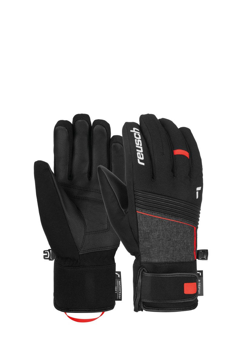 Reusch FINGERHAND LOUIS - Fingerhandschuh - blck blck melang fire red