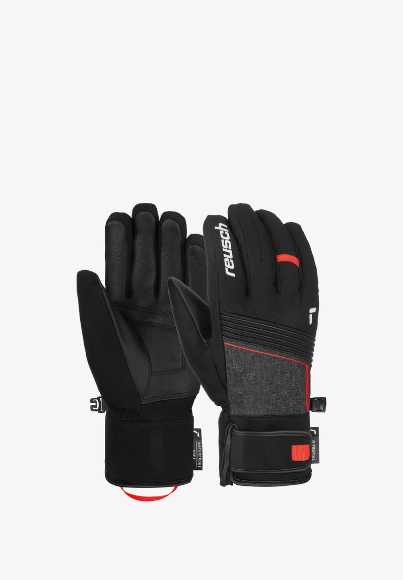 Reusch FINGERHAND LOUIS - Fingerhandschuh - blck blck melang fire red
