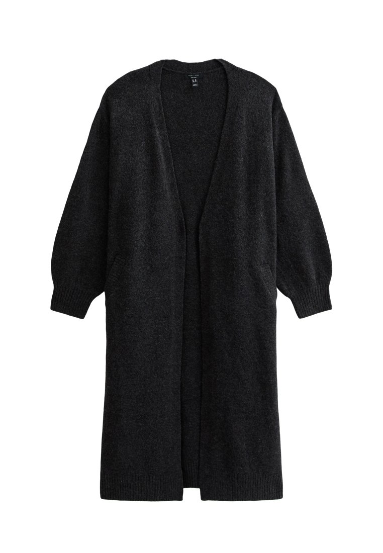 Long カーディガン with LINE◆ New Look Curves CURVES LONG - Cardigan - dark grey - Zalando