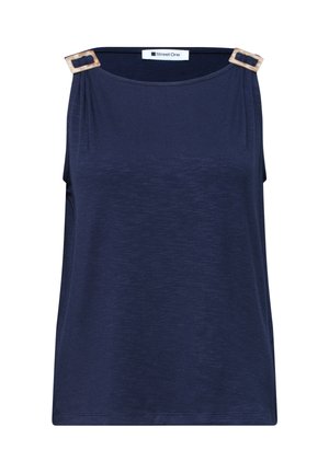 Street One, TOP MIT RUNDHALS UND SCHULTERDETAIL - Débardeur - shadowed navy