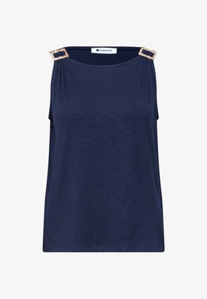 Street One, TOP MIT RUNDHALS UND SCHULTERDETAIL - Débardeur - shadowed navy