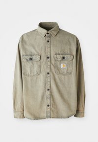 TIGAN SHIRT JACKET  - Spijkerjas - blue/leather garment dyed