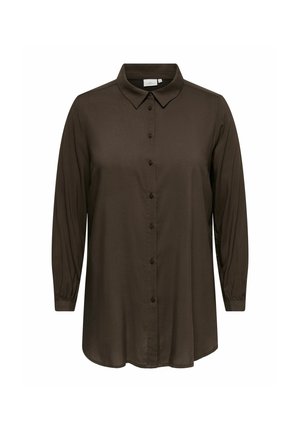 ONLY Carmakoma, CARFREYJA L/S LONG SHIRT WVN - Button-down blouse - caff