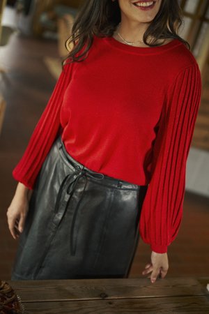 Kaffe Curve KCLONI KNIT PULLOVER - Strickpullover - haute red