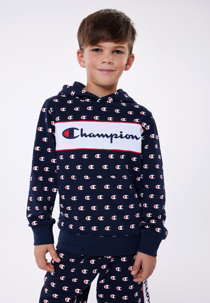 Champion - ICONS HOODED - Jersey con capucha - dark blue/white, Ampliar