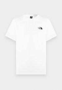 Λευκό T-shirt με κοντό μανίκι, στρογγυλή λαιμόκοψη και μικρό μαύρο λογότυπο "The North Face" στο αριστερό στήθος.