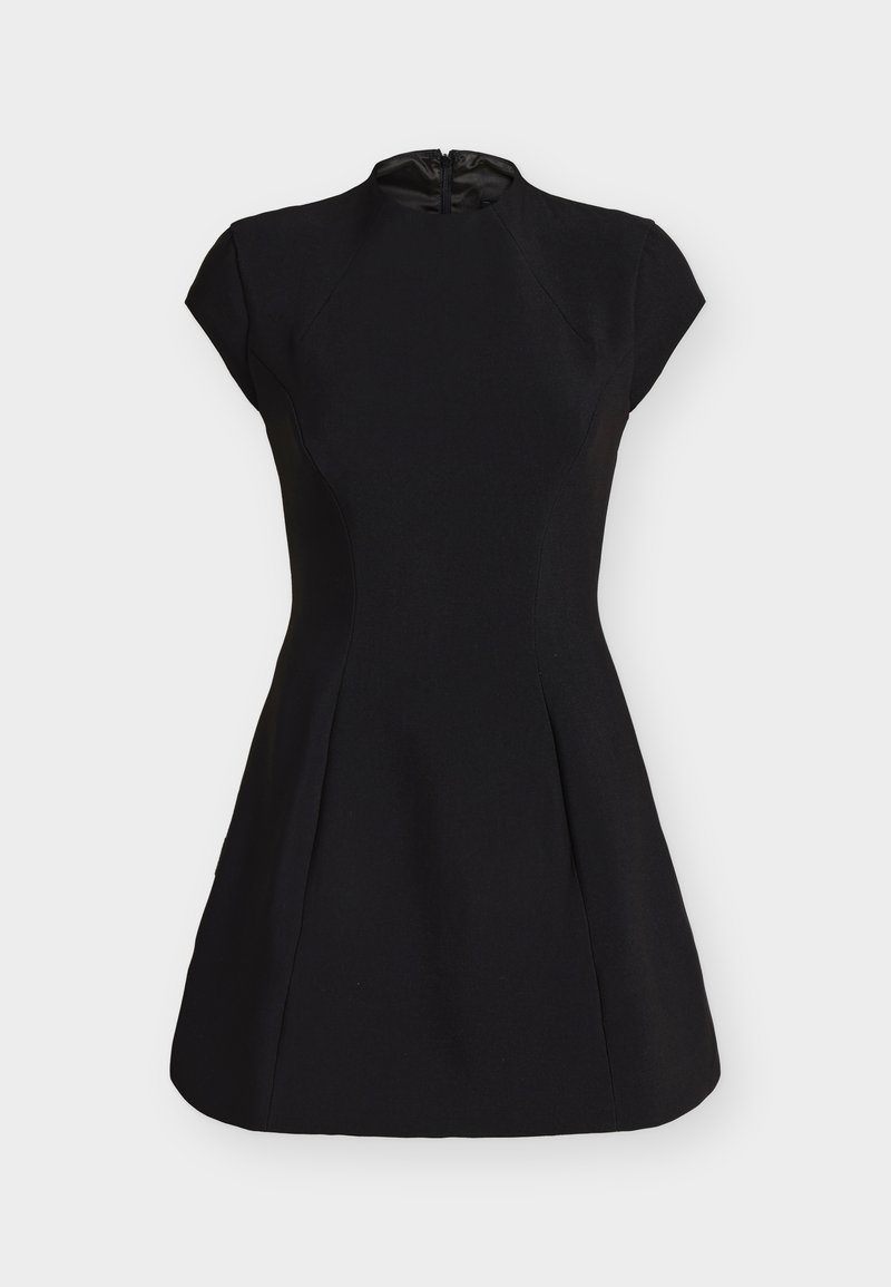 navy blue dress for baby girl Bardot Delphi satin mini dress in deep red main image 1