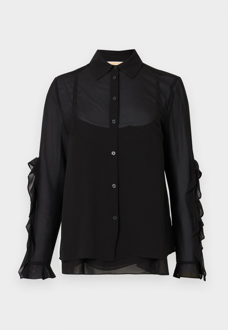 Michael Ruffles MICHAEL Michael Kors RUFFLE SLEEVE BLOUSE - Camicia - black/nero ...