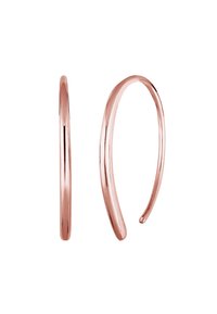 Pendientes de aro en oro rosa con un acabado suave y brillante. Presentan una forma circular y un diseño delgado y continuo sin cierres visibles.