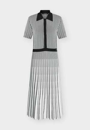 KARL LAGERFELD, PLEATED KNIT DRESS - Vestito casual - white/black