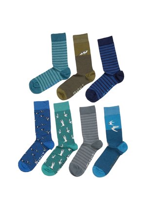 PACK OF 7 SAILOR CREATURES - Zeķes - blue curlew mix