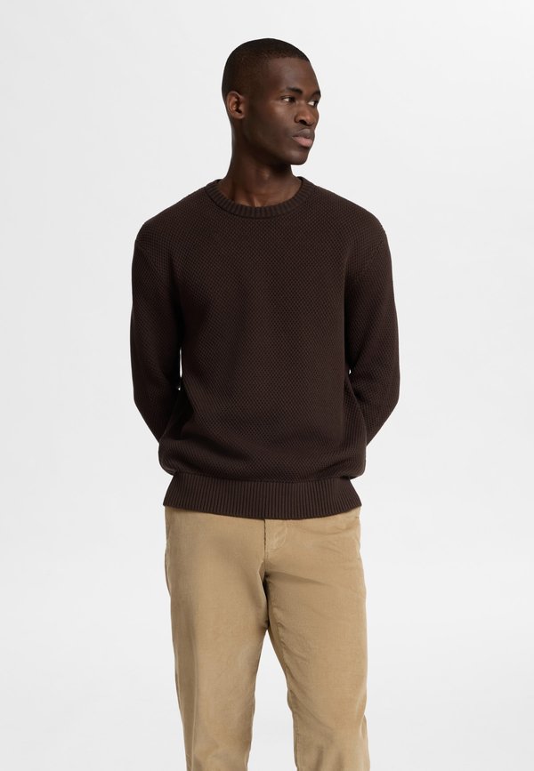 SLHHENNY RELAXED CREW NECK - Jumper - chocolate torte