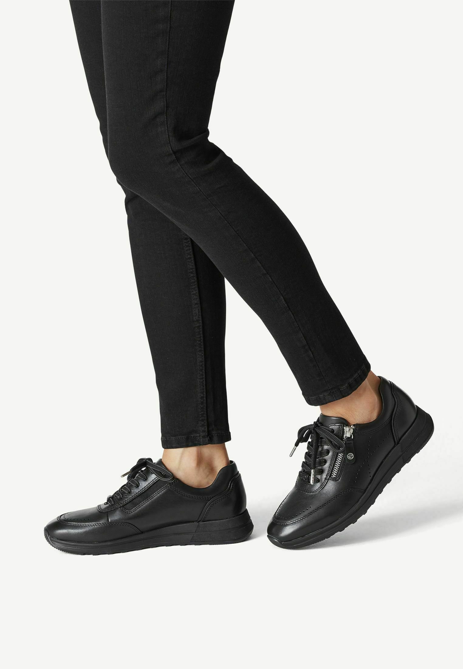 Tamaris Pure Relax Sneaker Donna 1-23704-42 - Pelle E Sintetico, Chiusura Lampo, Suola Rimovibile