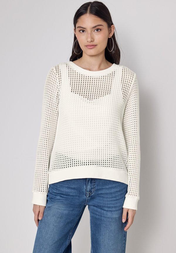 LOOK STRUKTUR - Strickpullover - weiß