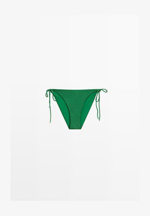 Massimo Dutti, SHINY TIE BIKINI BOTTOMS - Bas de bikini - green