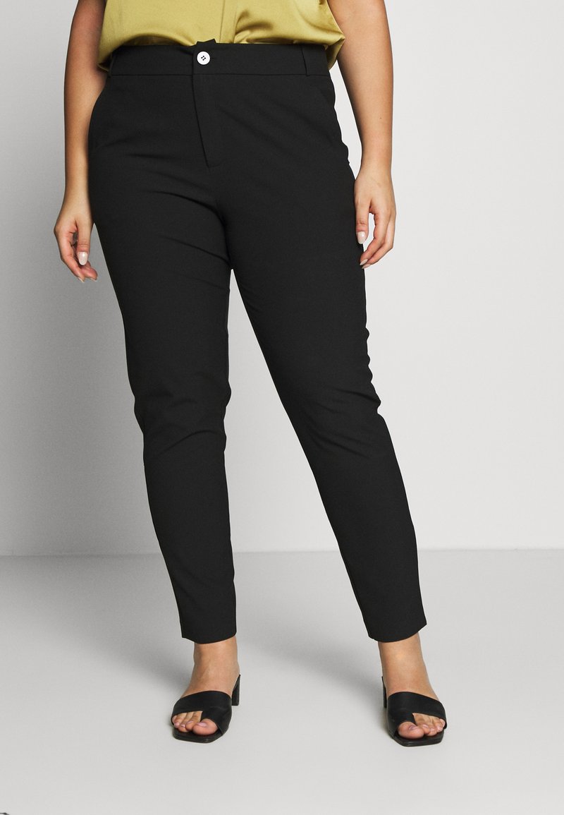 ONLY Carmakoma - CARRIDE PANTS - Tygbyxor - black, Förstora