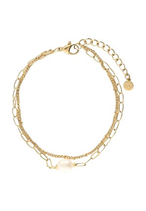 BRACELET WITH CHAIN & PEARL - Bracelet - gold coloured