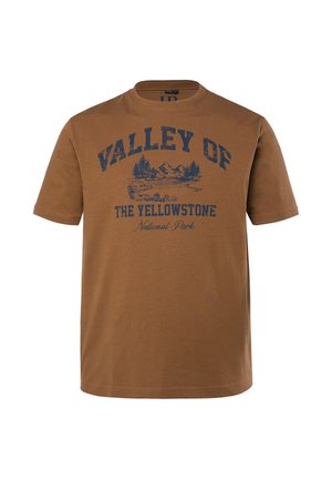 JP1880, T-SHIRT, FLEXNAMIC®, SHORT SLEEVE, FRONT PRINT, UP TO 8XL - T-Shirt print - cocoa