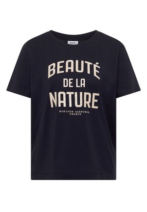 Cecil, T-SHIRT MIT RUNDHALS UND WORDING - T-shirt print - urban dark blue
