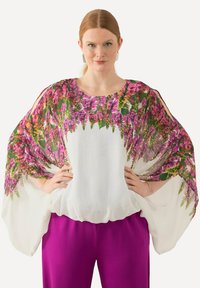 Ulla Popken - WISTERIA DRAPED - Blouse - snow white Miniatuurafbeelding 1