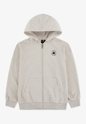 Sweater met rits - light oatmeal heather