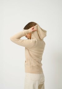 Authentic Cashmere COLOMBIS FULL ZIP WITH HOOD - Chaqueta de punto - sand