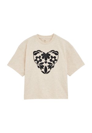 WE Fashion T-shirt med print - beige