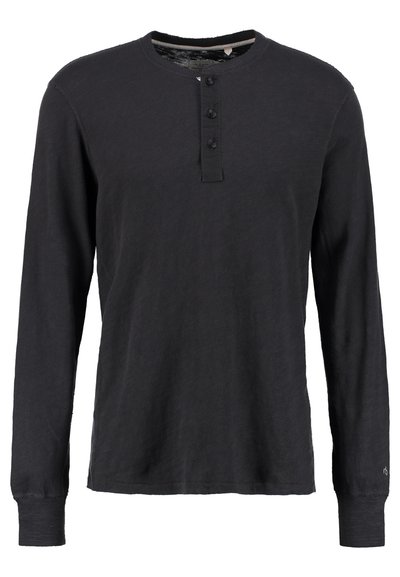 rag & bone CLASSIC HENLEY - Langarmshirt - black