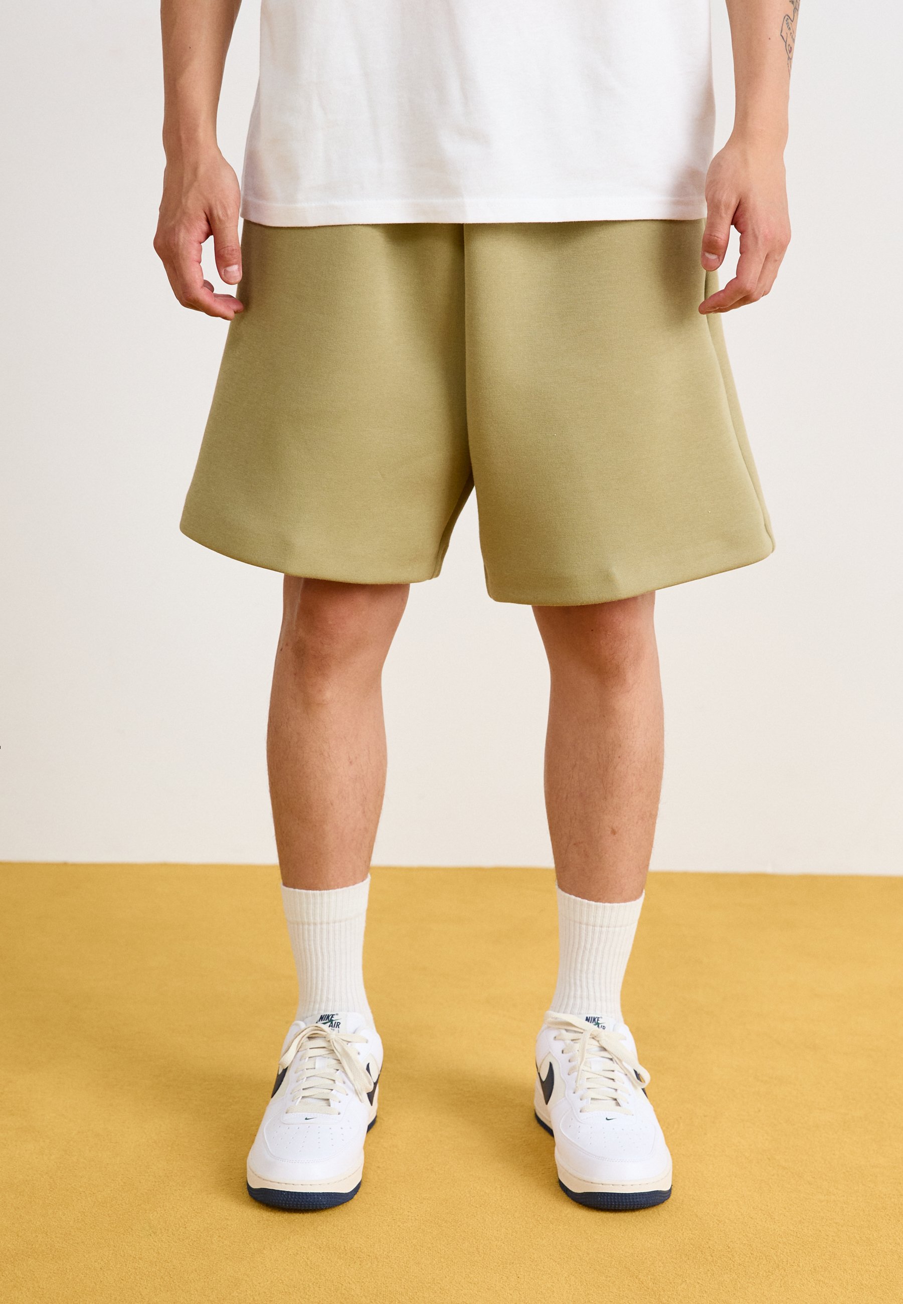 olive green nike sweat shorts