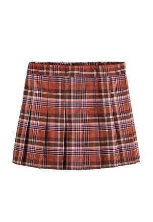 Next REGULAR FIT - PLEATED SKIRT - Jupe trapèze - orange brown check