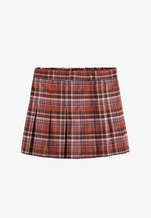 Next, REGULAR FIT - PLEATED SKIRT - sukňa v tvare A - orange brown check