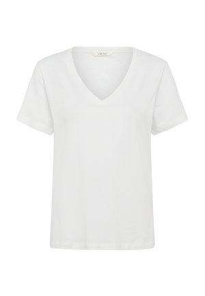 Cream, CRNEIA DEEP V-NECK - Camiseta básica - snow white