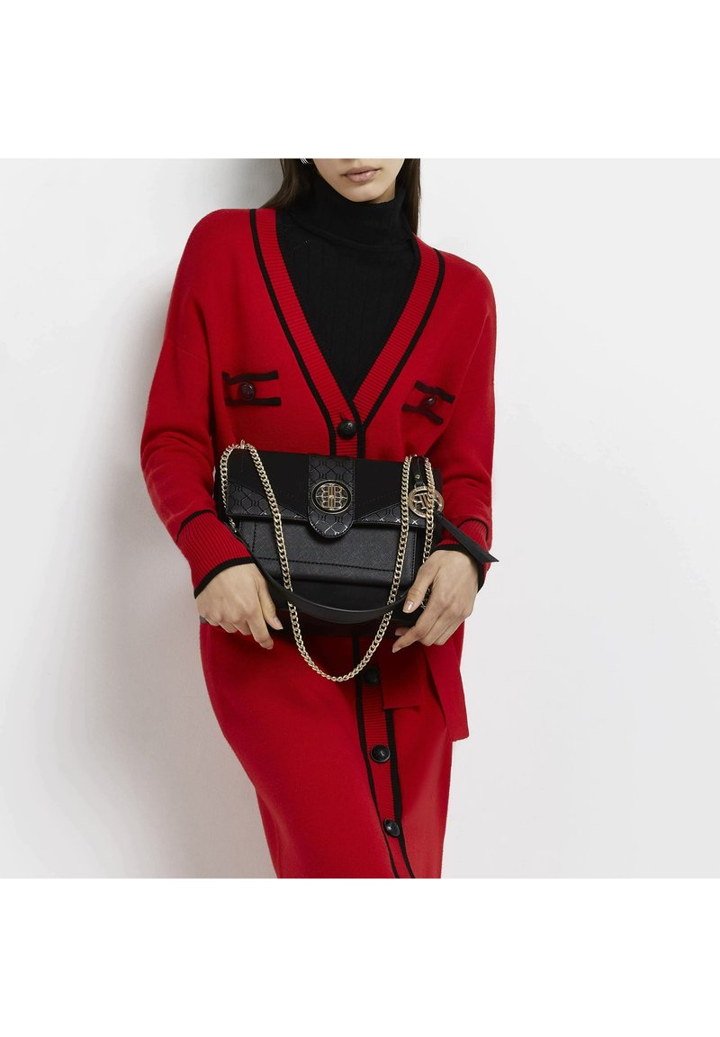 River Island MONOGRAM EMBOSSED Umhängetasche black/schwarz Zalando.de