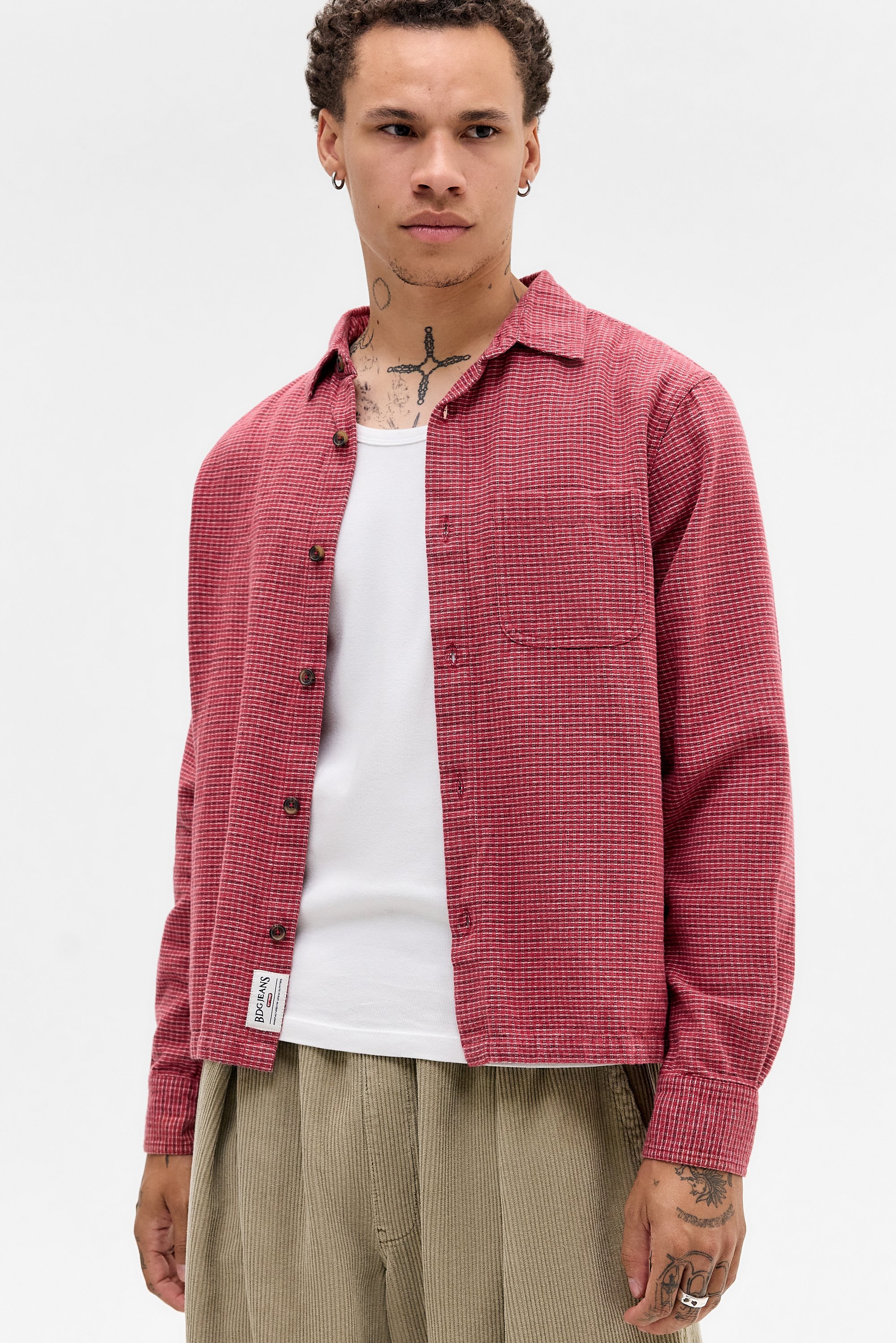 Chemise Urban Outfitters Homme – Flanelle à Carreaux Rouge/noir/jaune, Taille L